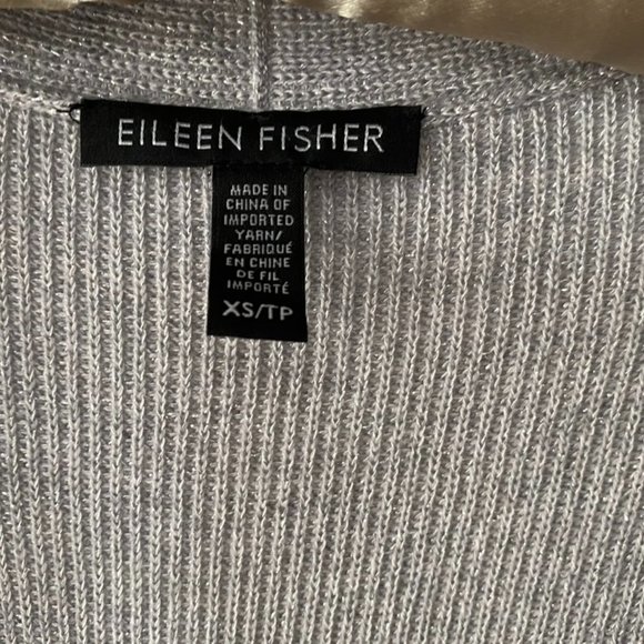 ✨NWOT Eileen Fisher Metallic Wool Open Cardigan S - Picture 5 of 15